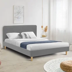 Lit scandinave gris clair 2 places