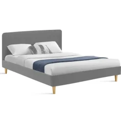 Lit scandinave gris clair 2 places