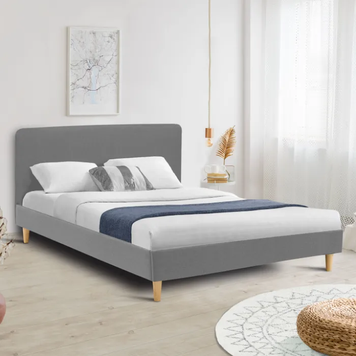Lit scandinave gris clair 2 places