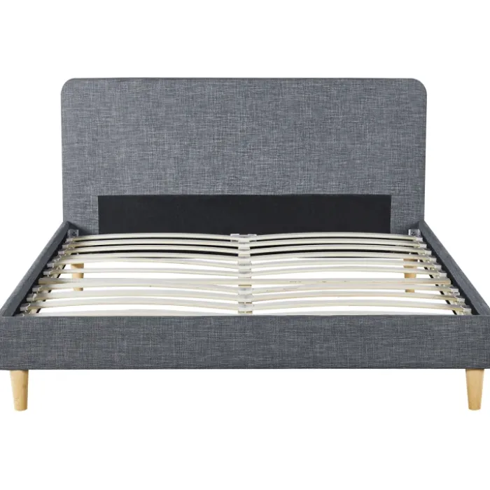 Lit scandinave 140x190 cm gris