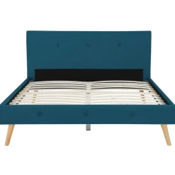 Lit style scandinave 160x200 cm bleu canard