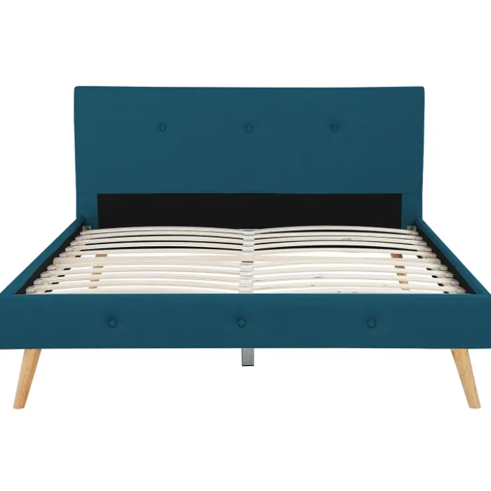Lit style scandinave 160x200 cm bleu canard