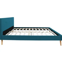 Lit style scandinave 160x200 cm bleu canard