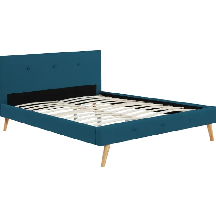 Lit style scandinave 160x200 cm bleu canard