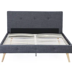 Lit style scandinave 140x190 cm gris