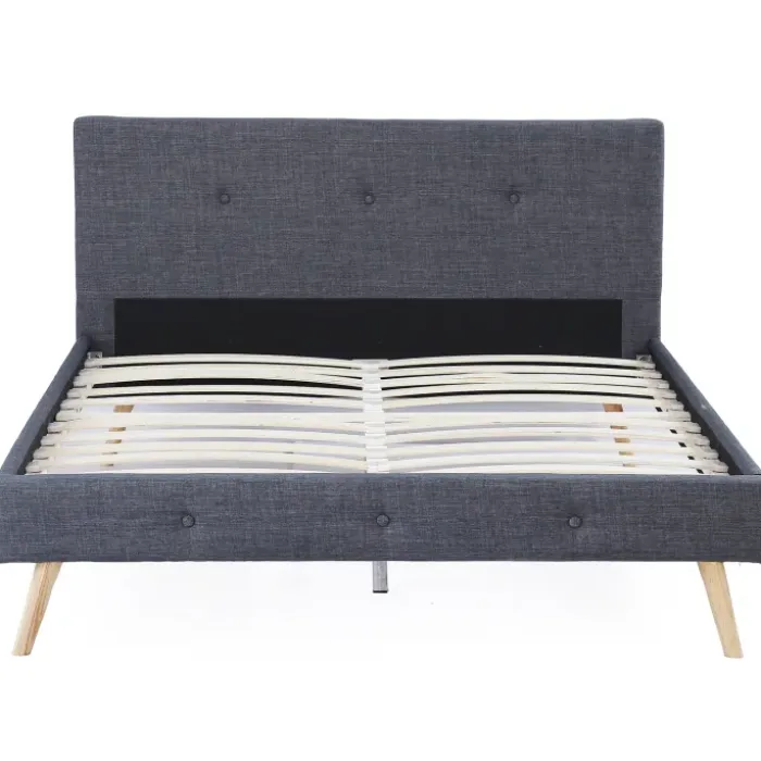 Lit style scandinave 140x190 cm gris