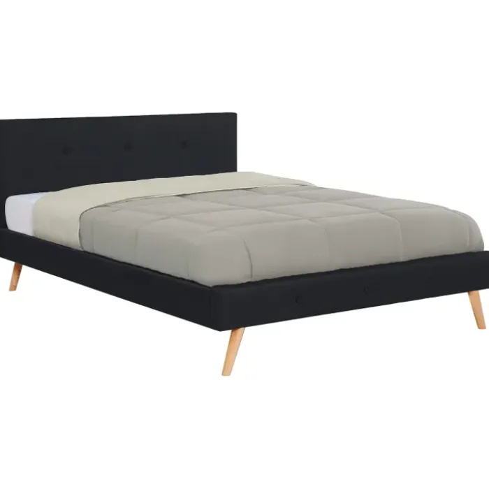Lit style scandinave 160x200 cm noir