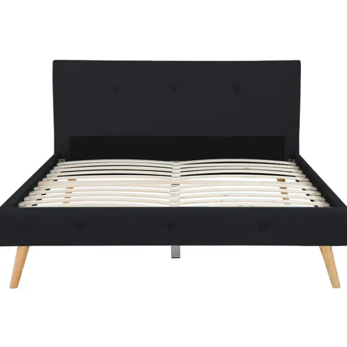 Lit style scandinave 160x200 cm noir