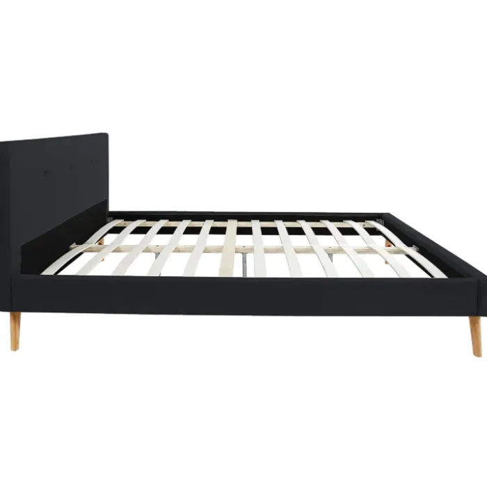 Lit style scandinave 160x200 cm noir