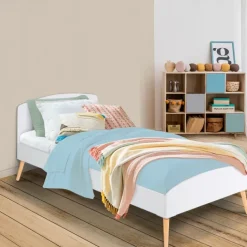 Lit style scandinave 90x190 cm blanc