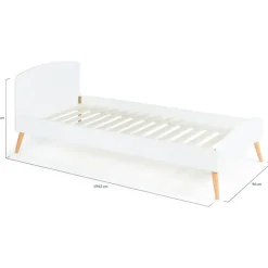 Lit style scandinave 90x190 cm blanc