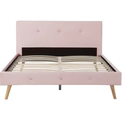 Lit style scandinave 140x190 cm rose