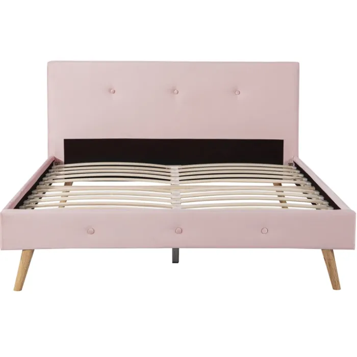 Lit style scandinave 140x190 cm rose