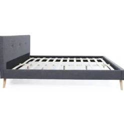 Lit style scandinave 160x200 cm gris