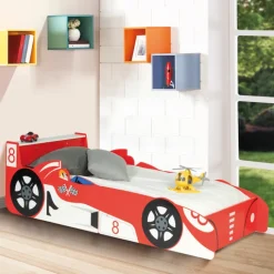 Lit voiture Formule 1 rouge