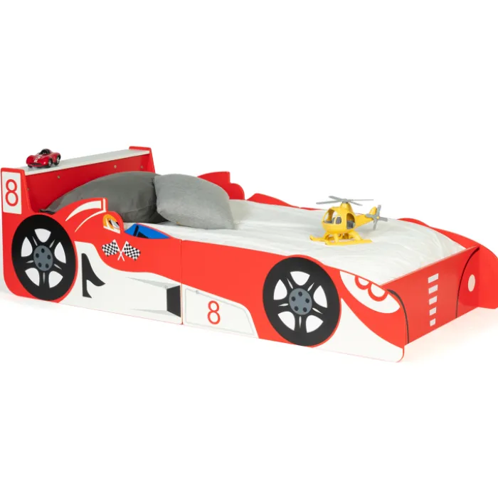 Lit voiture Formule 1 rouge