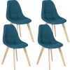 Lot 4 chaises scandinaves bleu canard