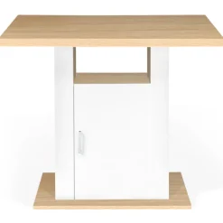 Îlot central bois blanc et imitation hêtre 110 cm
