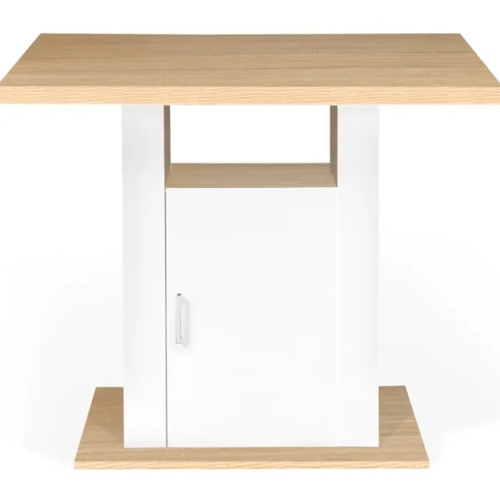 Îlot central bois blanc et imitation hêtre 110 cm