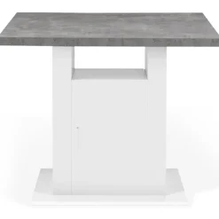 Îlot central cuisine plateau effet béton et bois blanc 110 cm