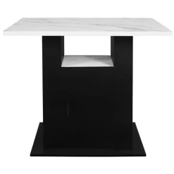 Îlot central effet marbre et bois noir 110 cm