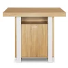 Îlot central industriel bois blanc et imitation hêtre 110 cm