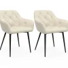 Lot chaises et fauteuils de table beige