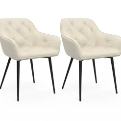 Lot chaises et fauteuils de table beige