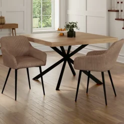 Lot chaises et fauteuils de table taupe