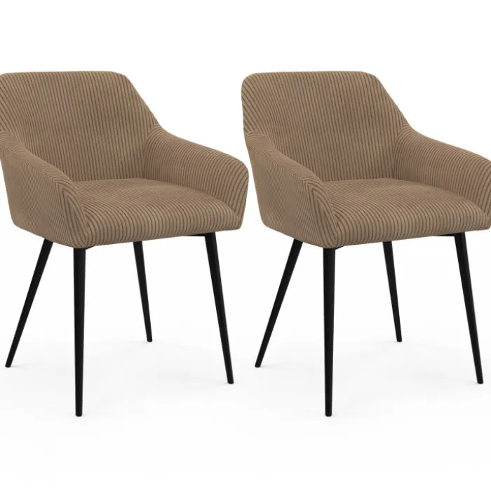 Lot chaises et fauteuils de table taupe