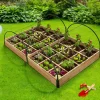 Lot de 2 carrés potager en bois 12 compartiments