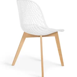 Lot de 4 chaises ajourées blanches design