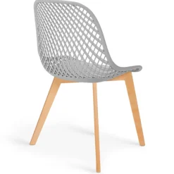 Lot de 4 chaises ajourées dépareillées pastel design scandinave