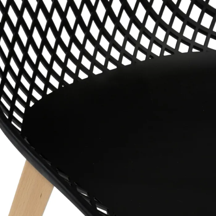 Lot de 4 chaises ajourées noires design