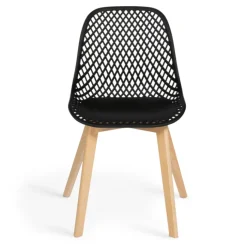 Lot de 4 chaises ajourées noires design