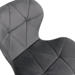Lot de 4 chaises assises matelassées en velours bleu, gris et rose