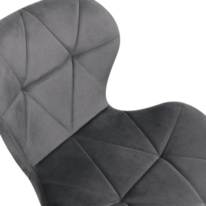 Lot de 4 chaises assises matelassées en velours bleu, gris et rose