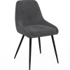 Lot de 6 chaises avec accoudoirs en velours gris foncé