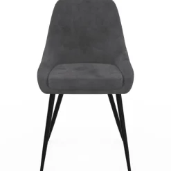 Lot de 6 chaises avec accoudoirs en velours gris foncé