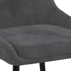 Lot de 6 chaises avec accoudoirs en velours gris foncé