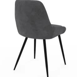 Lot de 6 chaises avec accoudoirs en velours gris foncé