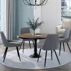 Lot de 4 chaises avec accoudoirs en velours gris clair
