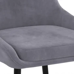 Lot de 4 chaises avec accoudoirs en velours gris clair