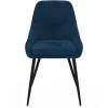 Lot de 4 chaises avec accoudoirs en velours bleu