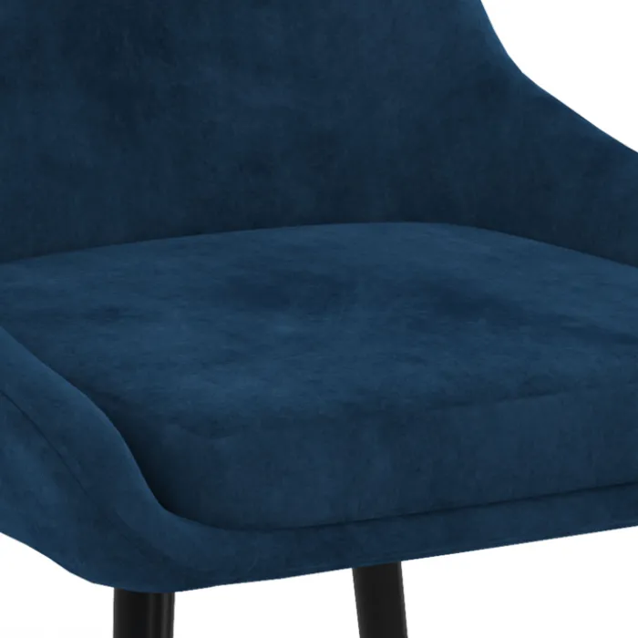 Lot de 4 chaises avec accoudoirs en velours bleu