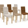 Lot de 6 chaises capitonnées scandinaves en tissu mix color