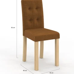 Lot de 6 chaises capitonnées scandinaves en tissu mix color