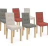 Lot de 6 chaises capitonnées mix color gris, terracotta et beige