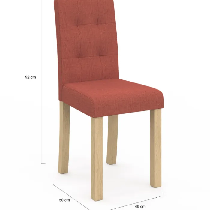 Lot de 6 chaises capitonnées mix color gris, terracotta et beige