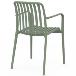 Lot de 4 chaises de jardin empilables en polypropylène vert